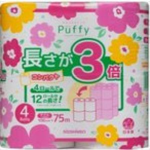 パフィー長さが3倍4RW×18セット トイレットペーパー 33123 4904040017690