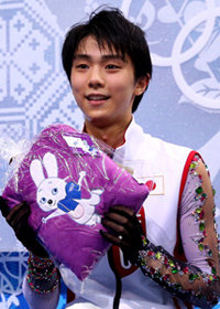 SOCHI, RUSSIA - FEBRUARY 14:  Yuzuru Hanyu of Japan reacts after he competes during the Figure Skating Men's Free Skating on day seven of the Sochi 2014 Winter Olympics at Iceberg Skating Palace on February 14, 2014 in Sochi, Russia.  (Photo by Streeter Lecka/Getty Images)