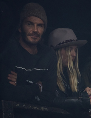 GLASTONBURY, ENGLAND - JUNE 24:  David Beckham and Brooklyn Beckham wait for the Foo Fighters to perform on day 3 of the Glastonbury Festival 2017 at Worthy Farm, Pilton on June 24, 2017 in Glastonbury, England.  (Photo by Ian Gavan/Getty Images)