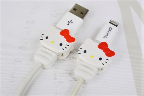 【100均ずぼらシュラン】ダイソー「ライトニングケーブル用 プロテクトカバー」キティちゃんで断線対策の画像9