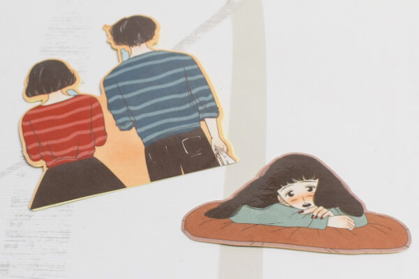 【100均ずぼらシュラン】ダイソー「ステッカー（イラストレーター あかり）」少女漫画のような胸キュンイラストがかわいい！の画像1