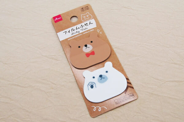 【100均ずぼらシュラン】ダイソー「フィルムふせん（クマ）」透け感がちょうどいいフィルムタイプが便利の画像1