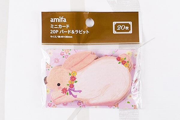 【100均ずぼらシュラン】セリア「ミニカード 20P バード＆ラビット」 一言でも地味にならず贈り物がキュートに！の画像2