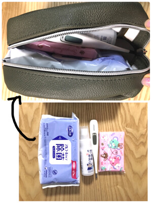 ポーチ中に物を入れたイメージ