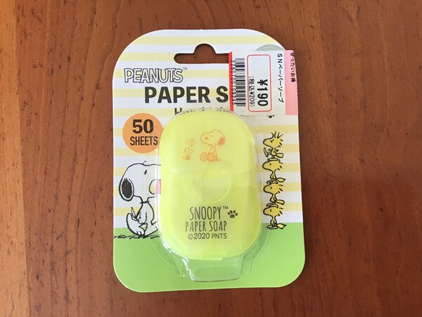 ペーパーソープ　スヌーピーケース付き