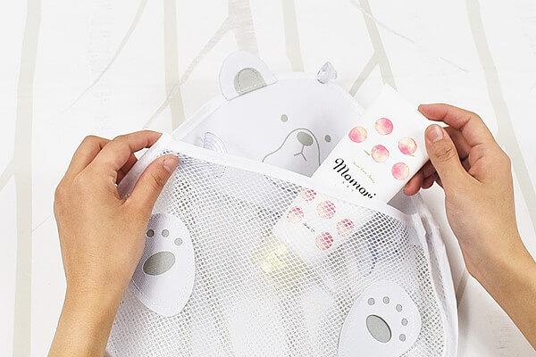 スリコ（3COINS）の「バスメッシュ収納」かわいいクマにお風呂場の小物を収納！ 強力な吸盤でしっかり貼りつくの画像5