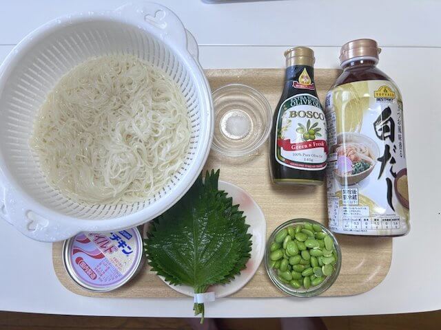 枝豆そうめんチャンプルーの材料画像
